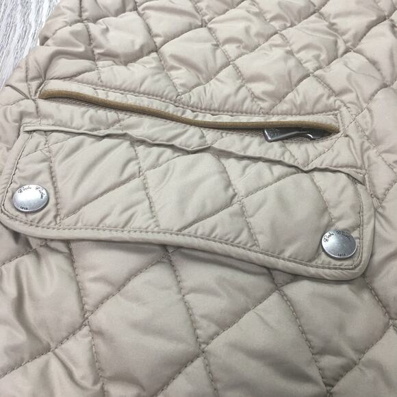 Brooks Brothers Womens Quilted Vest Jacket Lined Snap Button Beige Medium - Picture 6 of 7